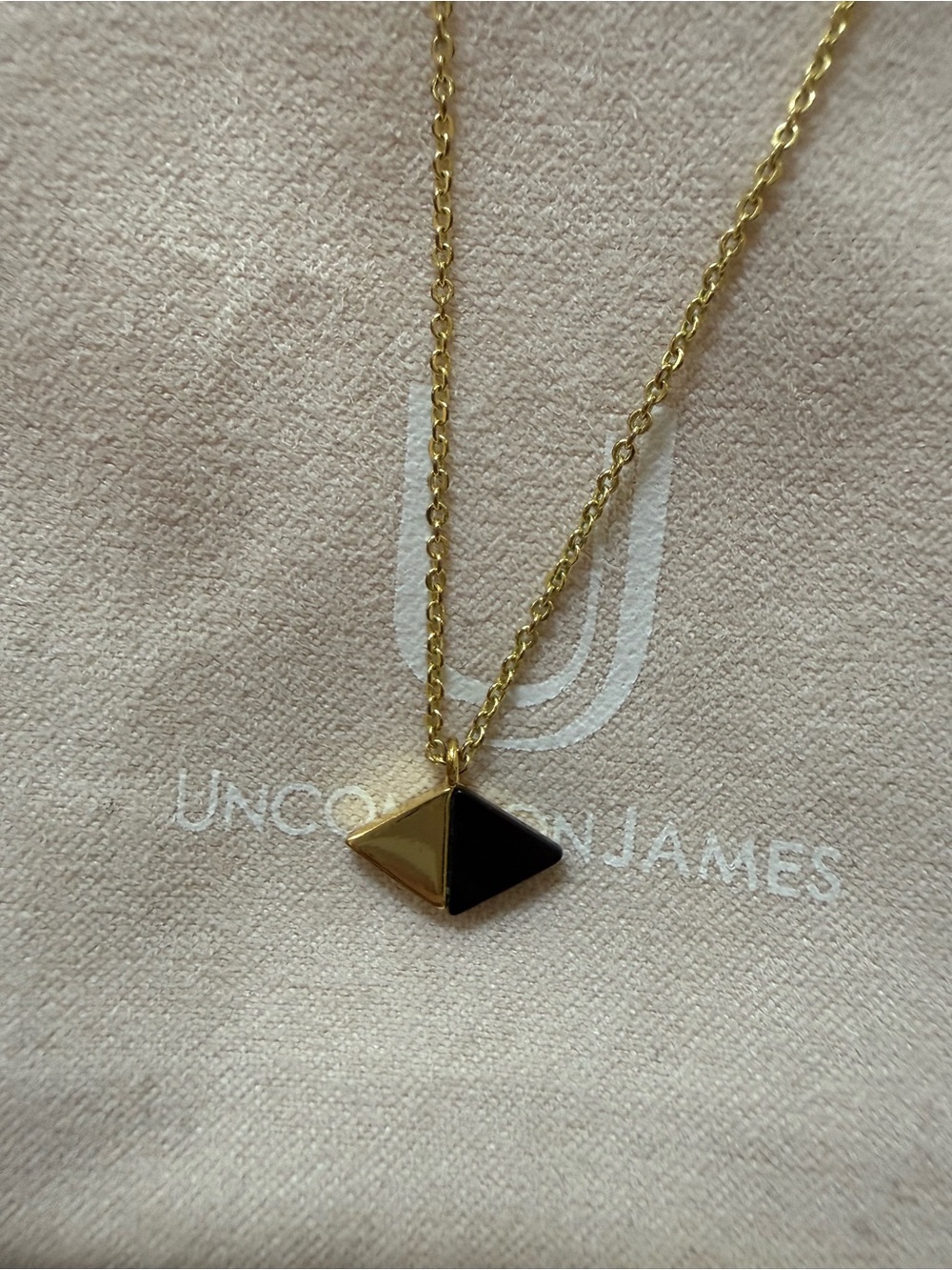 Uncommon James Gold and Black Two-Tone Pyramid Necklace